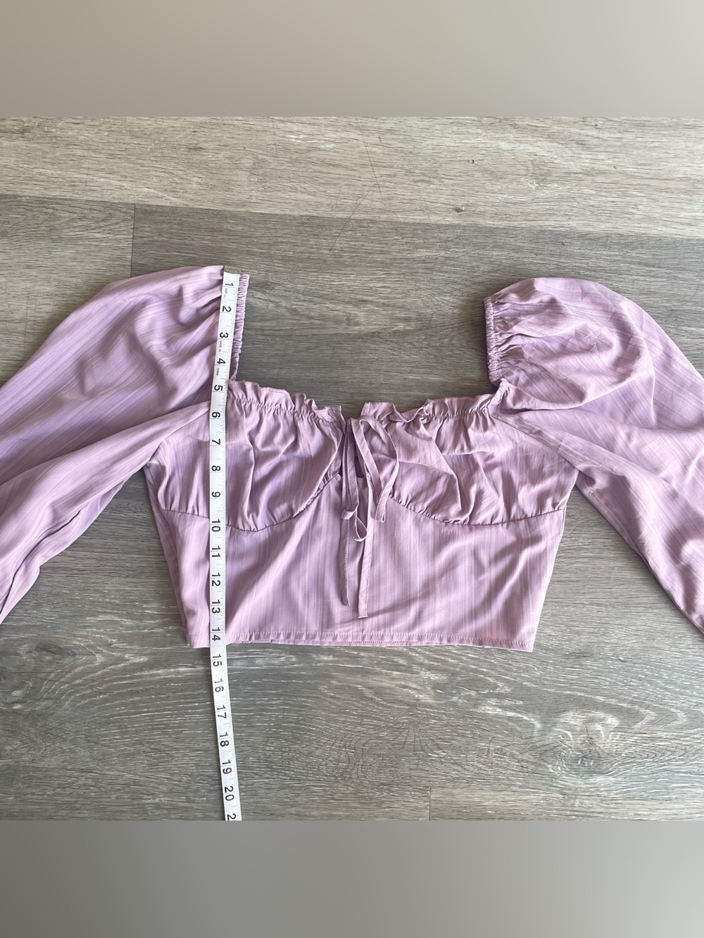 SHEIN Lilac Puff Sleeve Cottagecore Crop Top | Size Medium - Picture 7 of 8